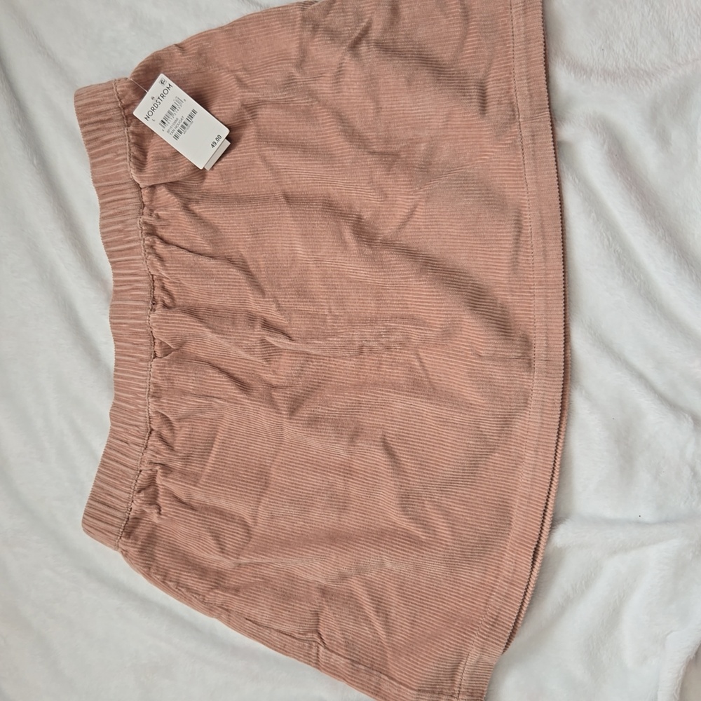 NWT Nordstrom BP. tan corduroy skirt elastic waist size large